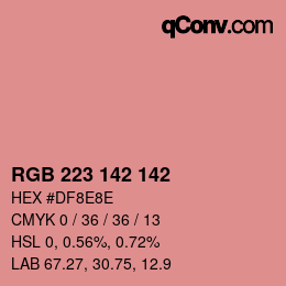Color code: RGB 223 142 142 | qconv.com