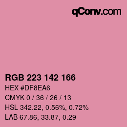 Color code: RGB 223 142 166 | qconv.com