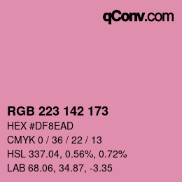 Color code: RGB 223 142 173 | qconv.com