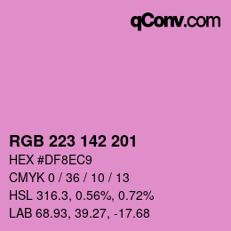 Color code: RGB 223 142 201 | qconv.com