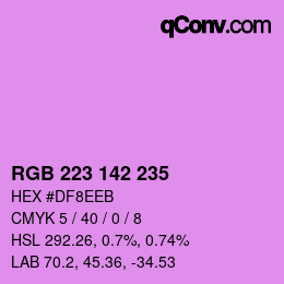 Color code: RGB 223 142 235 | qconv.com