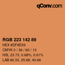 Color code: RGB 223 142 89 | qconv.com