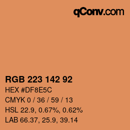 Color code: RGB 223 142 92 | qconv.com