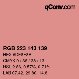 Color code: RGB 223 143 139 | qconv.com