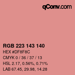 カラーコード: RGB 223 143 140 | qconv.com
