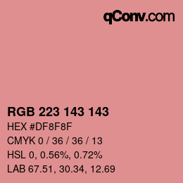 Farbcode: RGB 223 143 143 | qconv.com