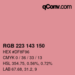 カラーコード: RGB 223 143 150 | qconv.com