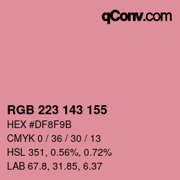 Color code: RGB 223 143 155 | qconv.com