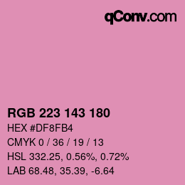 カラーコード: RGB 223 143 180 | qconv.com