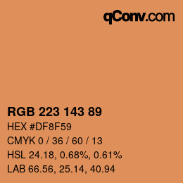 Color code: RGB 223 143 89 | qconv.com