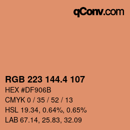 カラーコード: RGB 223 144.4 107 | qconv.com