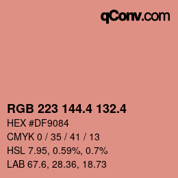 カラーコード: RGB 223 144.4 132.4 | qconv.com