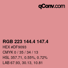 カラーコード: RGB 223 144.4 147.4 | qconv.com