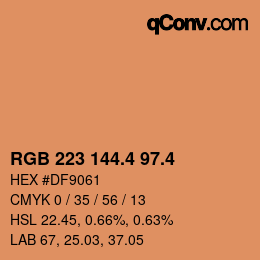 カラーコード: RGB 223 144.4 97.4 | qconv.com