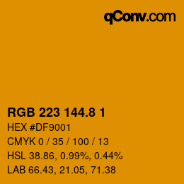 カラーコード: RGB 223 144.8 1 | qconv.com