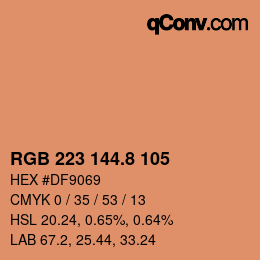 カラーコード: RGB 223 144.8 105 | qconv.com