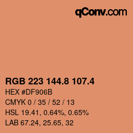 カラーコード: RGB 223 144.8 107.4 | qconv.com