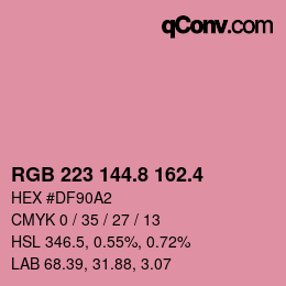 カラーコード: RGB 223 144.8 162.4 | qconv.com