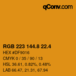 カラーコード: RGB 223 144.8 22.4 | qconv.com