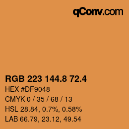 カラーコード: RGB 223 144.8 72.4 | qconv.com