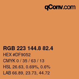 カラーコード: RGB 223 144.8 82.4 | qconv.com
