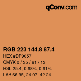 カラーコード: RGB 223 144.8 87.4 | qconv.com