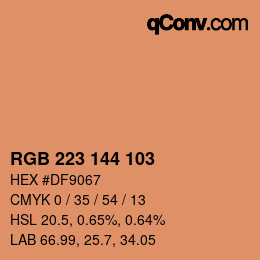 Color code: RGB 223 144 103 | qconv.com