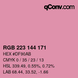 Código de color: RGB 223 144 171 | qconv.com