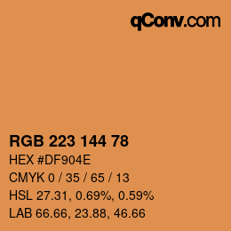 Código de color: RGB 223 144 78 | qconv.com