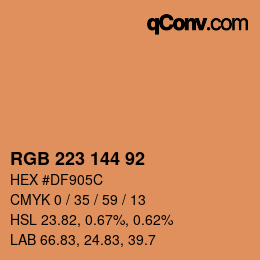 Color code: RGB 223 144 92 | qconv.com