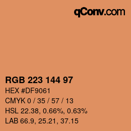 Color code: RGB 223 144 97 | qconv.com