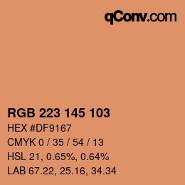 Color code: RGB 223 145 103 | qconv.com