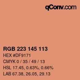 Color code: RGB 223 145 113 | qconv.com