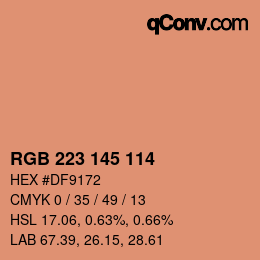 カラーコード: RGB 223 145 114 | qconv.com