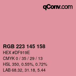 カラーコード: RGB 223 145 158 | qconv.com