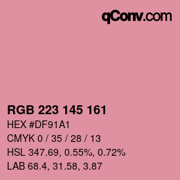 Color code: RGB 223 145 161 | qconv.com