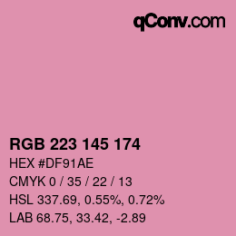 Color code: RGB 223 145 174 | qconv.com