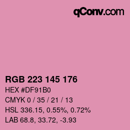 颜色代码: RGB 223 145 176 | qconv.com