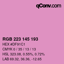 Color code: RGB 223 145 193 | qconv.com