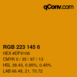 Color code: RGB 223 145 6 | qconv.com