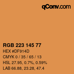 Color code: RGB 223 145 77 | qconv.com