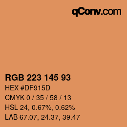 Color code: RGB 223 145 93 | qconv.com