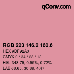 カラーコード: RGB 223 146.2 160.6 | qconv.com