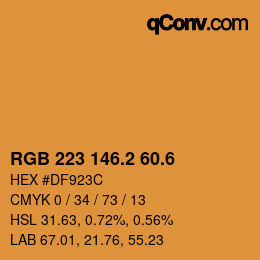 カラーコード: RGB 223 146.2 60.6 | qconv.com