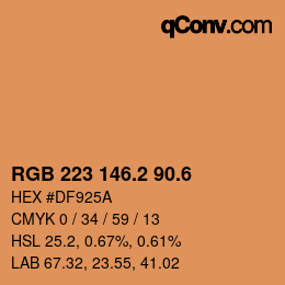 カラーコード: RGB 223 146.2 90.6 | qconv.com
