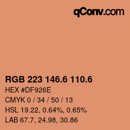カラーコード: RGB 223 146.6 110.6 | qconv.com