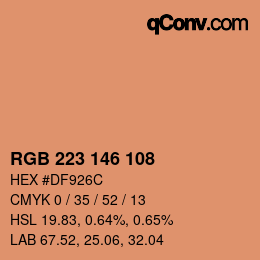 Color code: RGB 223 146 108 | qconv.com