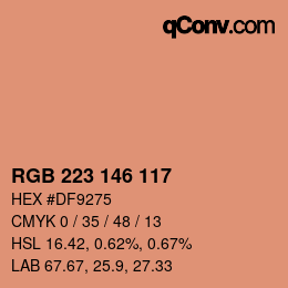 Color code: RGB 223 146 117 | qconv.com