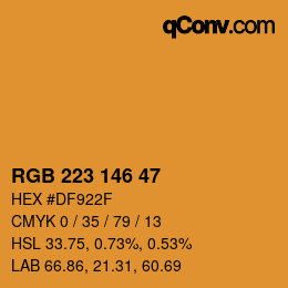 Color code: RGB 223 146 47 | qconv.com