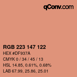 Color code: RGB 223 147 122 | qconv.com
